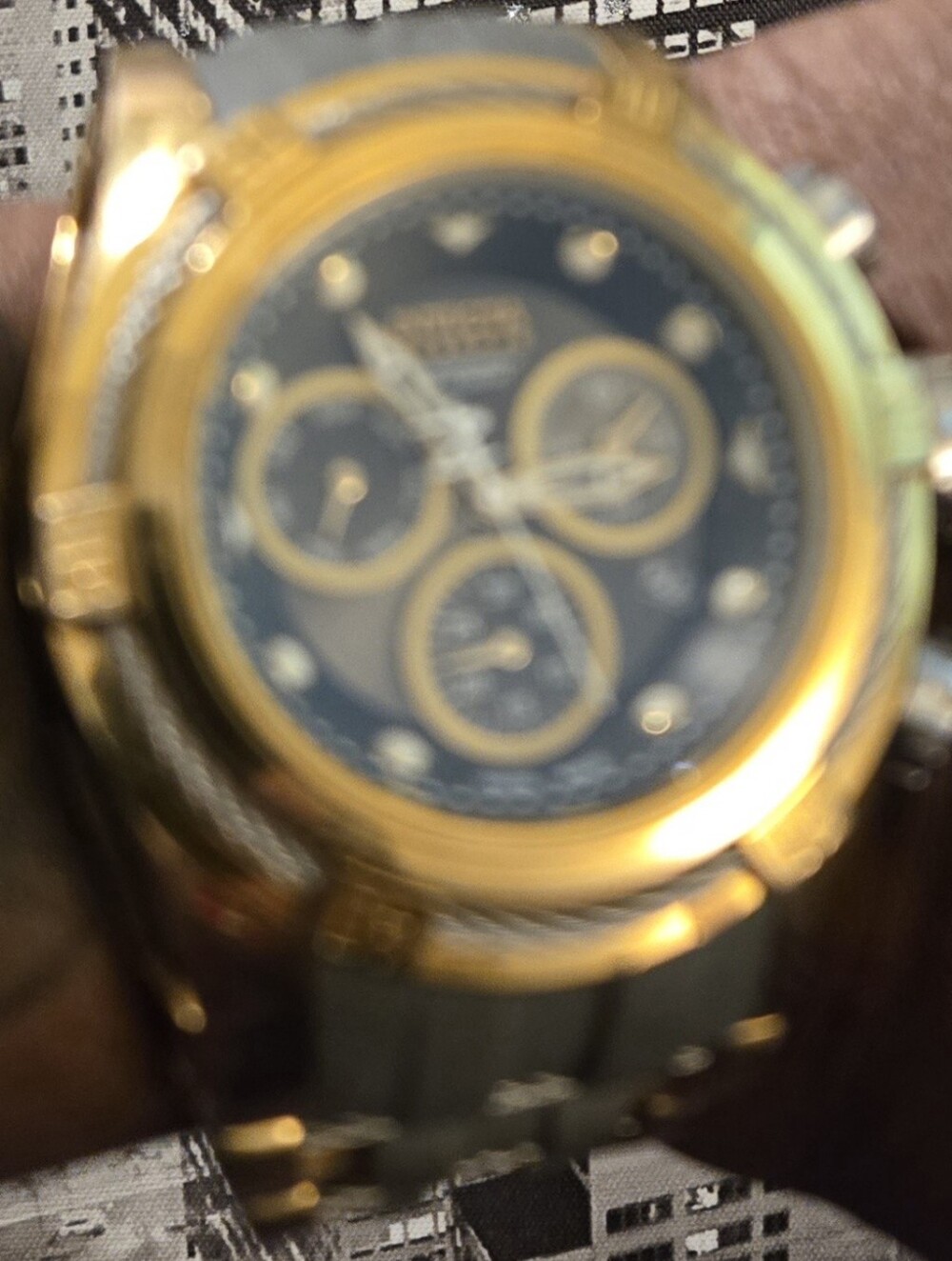 Affliction Gold-Tone and Black Chronograph Watch